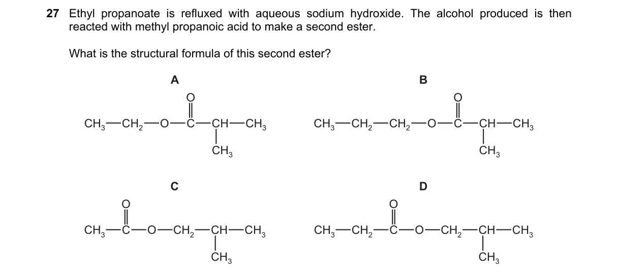 Question 27 from 9701/11/M/J/18