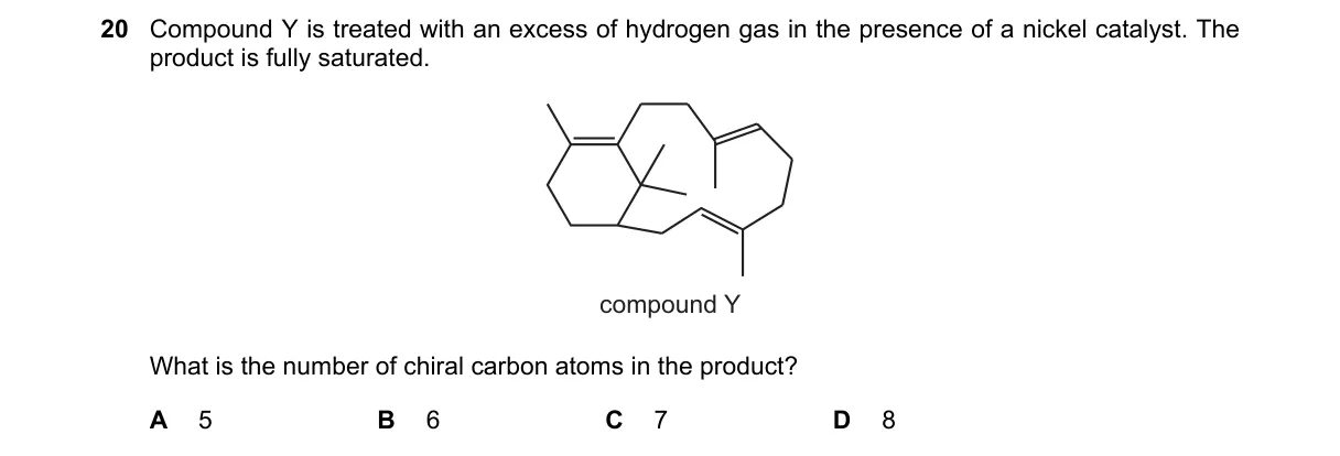 Question 20 from 9701/12/M/J/18
