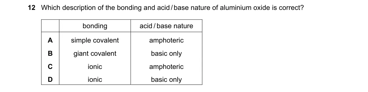 Question 12 from 9701/13/M/J/18