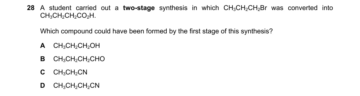 Question 28 from 9701/13/M/J/18