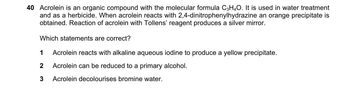 Question 40 from 9701/13/M/J/18
