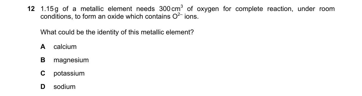 Question 12 from 9701/11/M/J/19