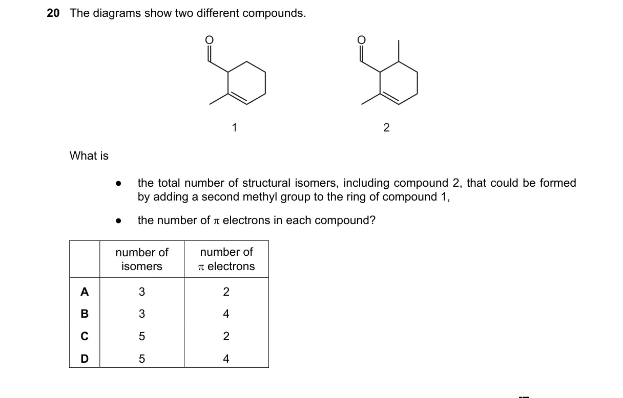 Question 20 from 9701/11/M/J/19