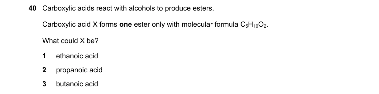 Question 40 from 9701/11/M/J/19
