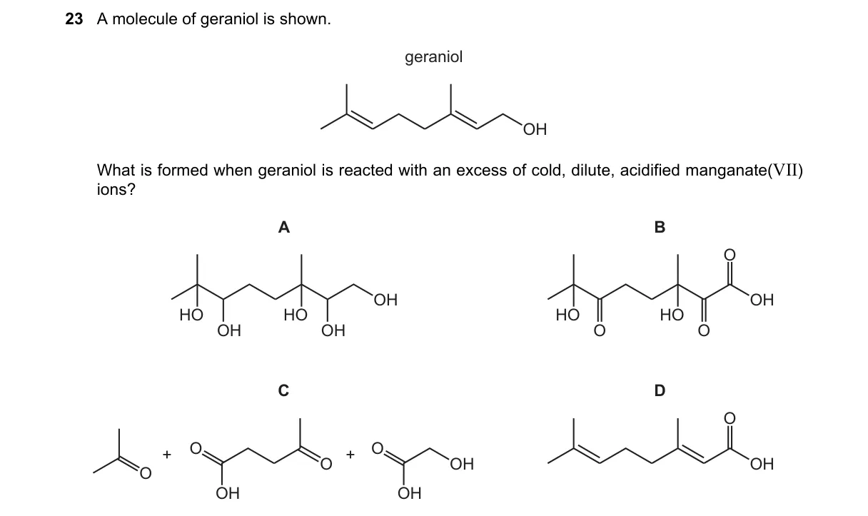 Question 23 from 9701/12/M/J/19