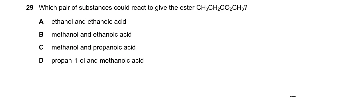 Question 29 from 9701/13/M/J/19