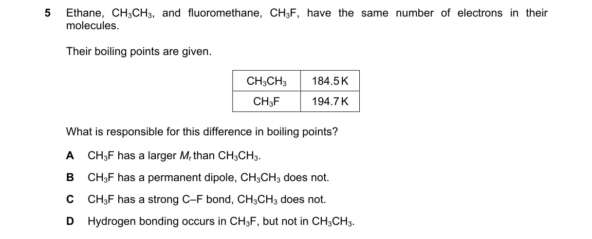 Question 5 from 9701/13/M/J/19