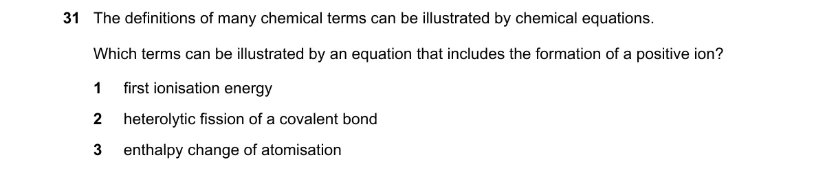 Question 31 from 9701/11/M/J/20