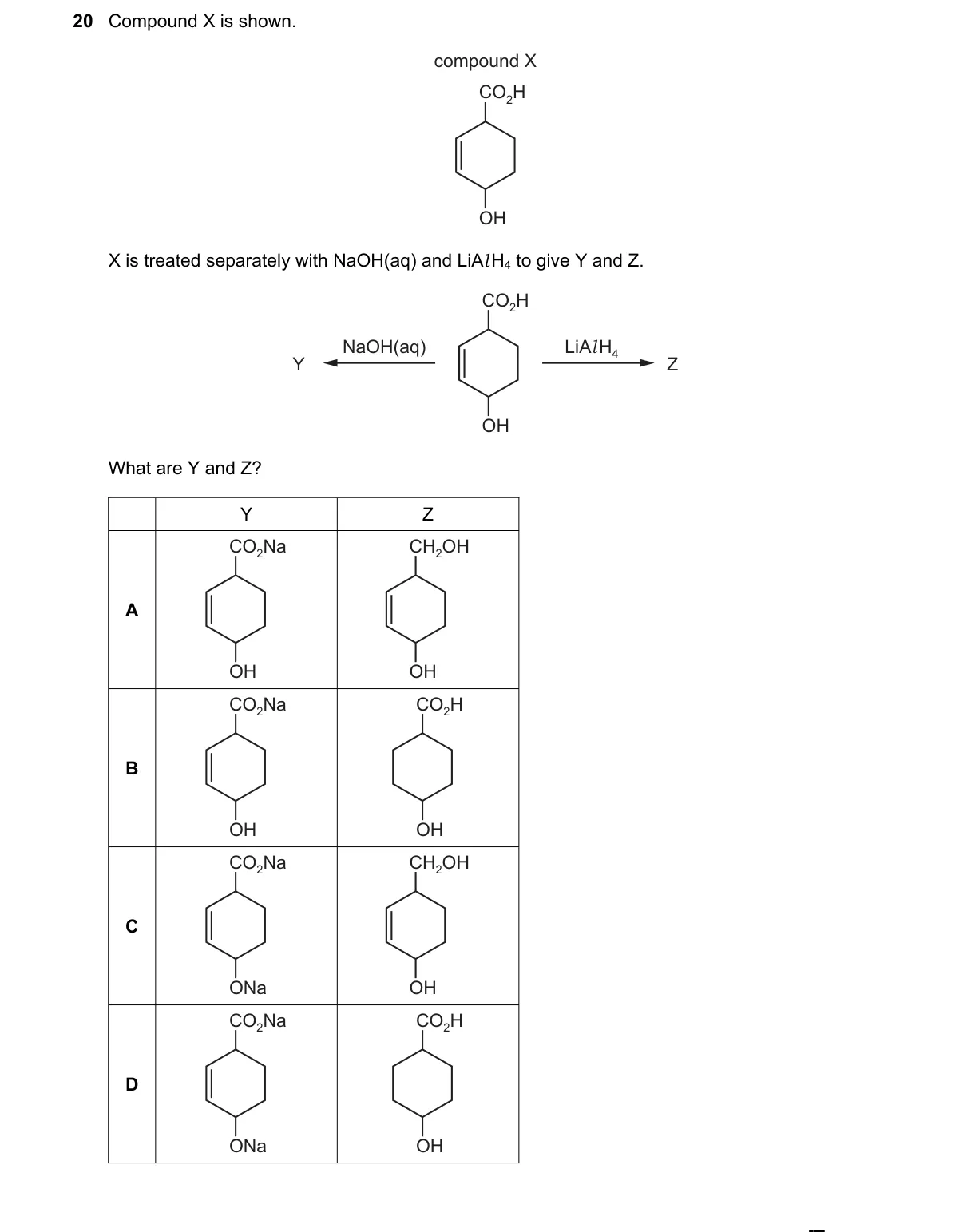 Question 20 from 9701/12/M/J/20