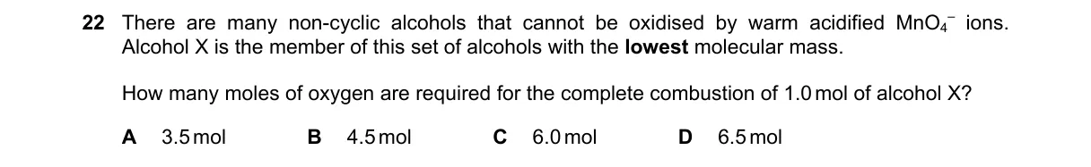Question 22 from 9701/13/M/J/20