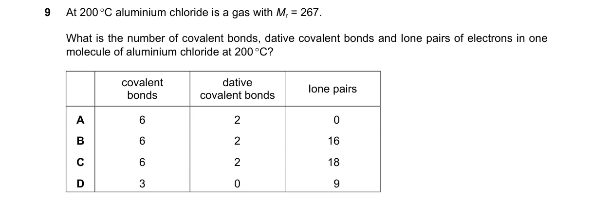 Question 9 from 9701/13/M/J/20