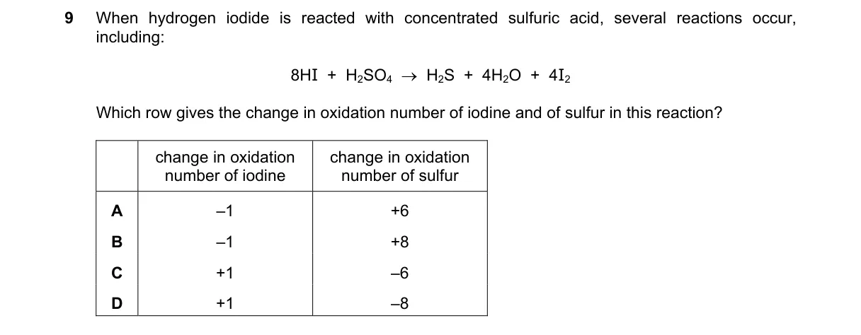 Question 9 from 9701/11/M/J/21
