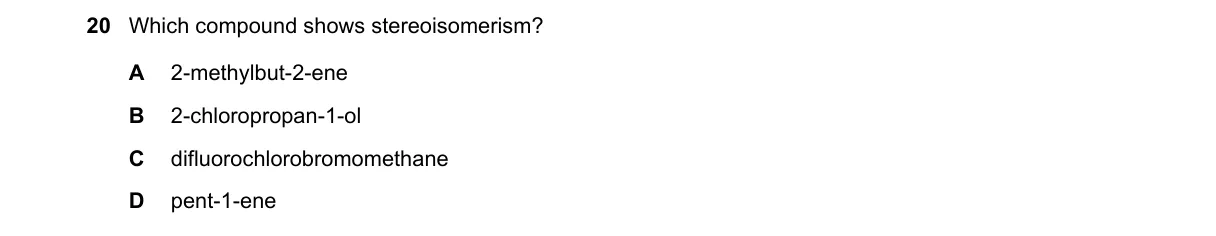 Question 20 from 9701/13/M/J/21