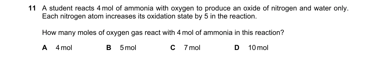 Question 11 from 9701/11/M/J/22