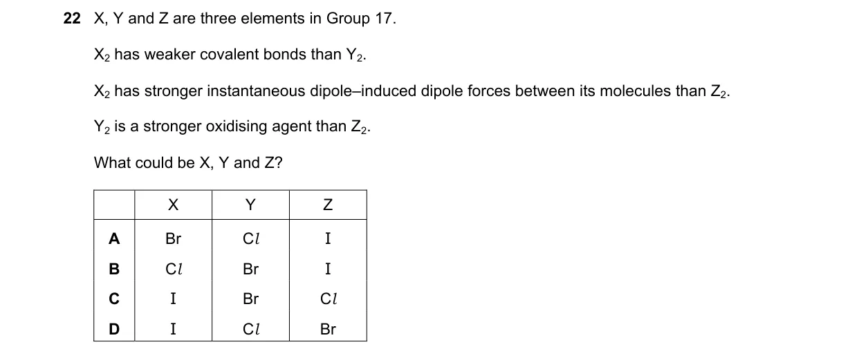Question 22 from 9701/12/M/J/22