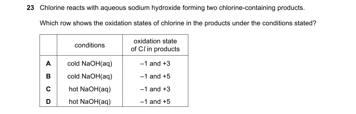 Question 23 from 9701/12/M/J/22
