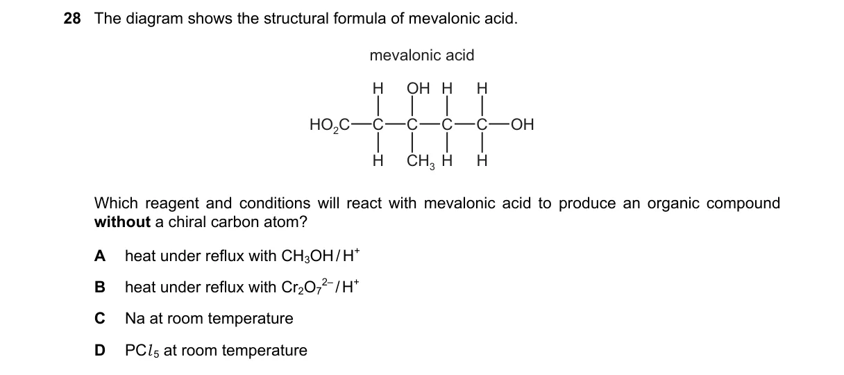 Question 28 from 9701/13/M/J/22
