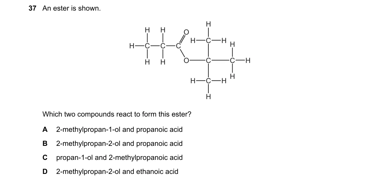 Question 37 from 9701/13/M/J/22