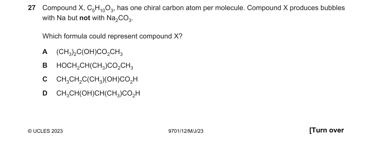 Question 27 from 9701/12/M/J/23