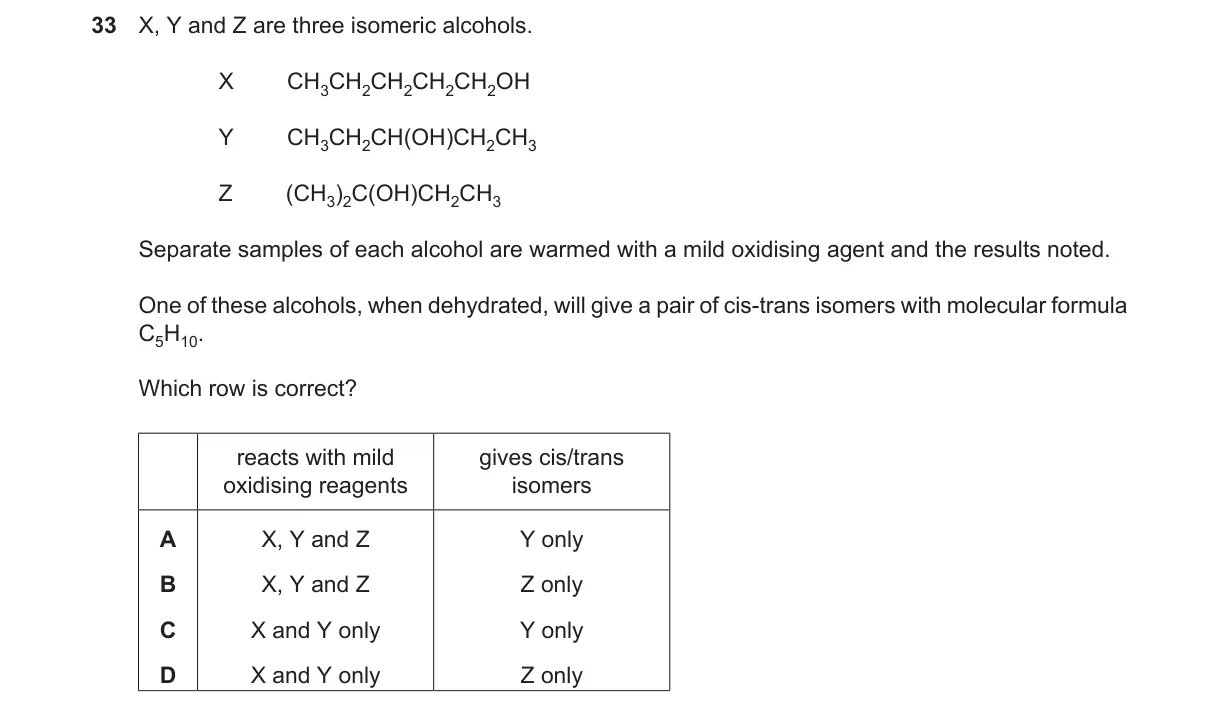 Question 33 from 9701/12/M/J/23