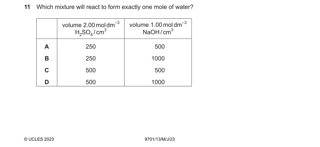 Question 11 from 9701/13/M/J/23