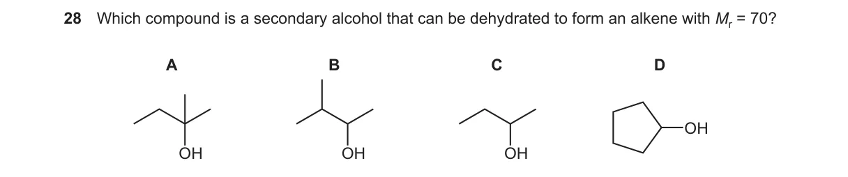 Question 28 from 9701/13/M/J/23