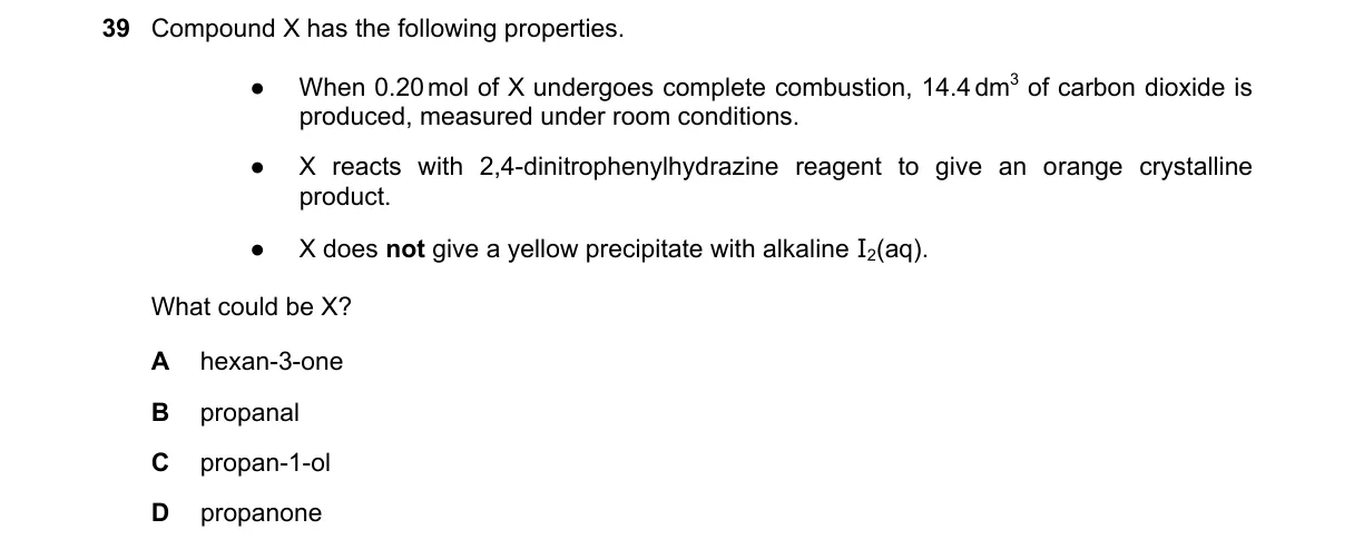 Question 39 from 9701/13/M/J/24