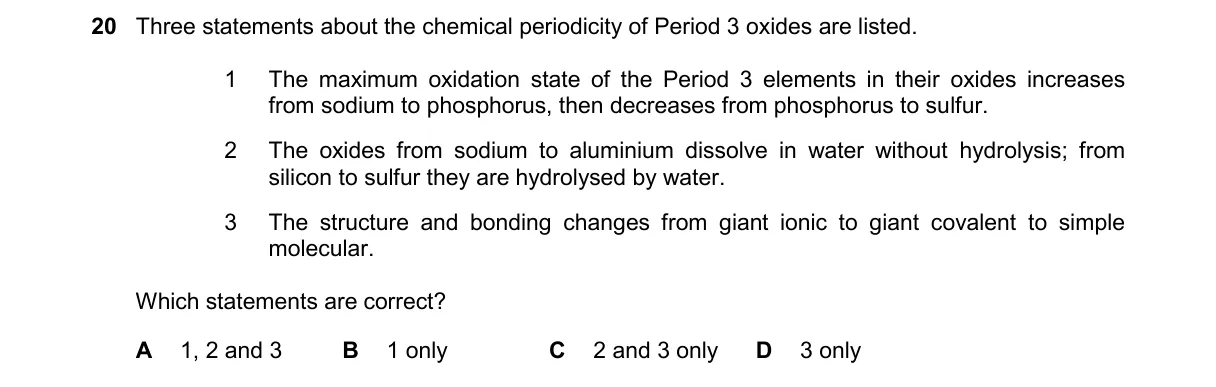 Question 20 from 9701/13/M/J/25