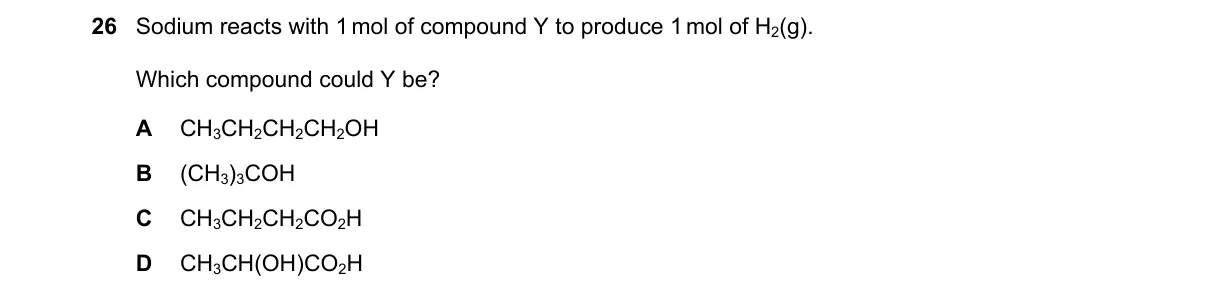 Question 26 from 9701/11/O/N/18