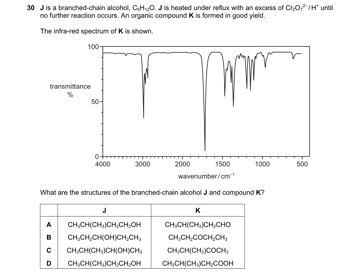 Question 30 from 9701/11/O/N/18