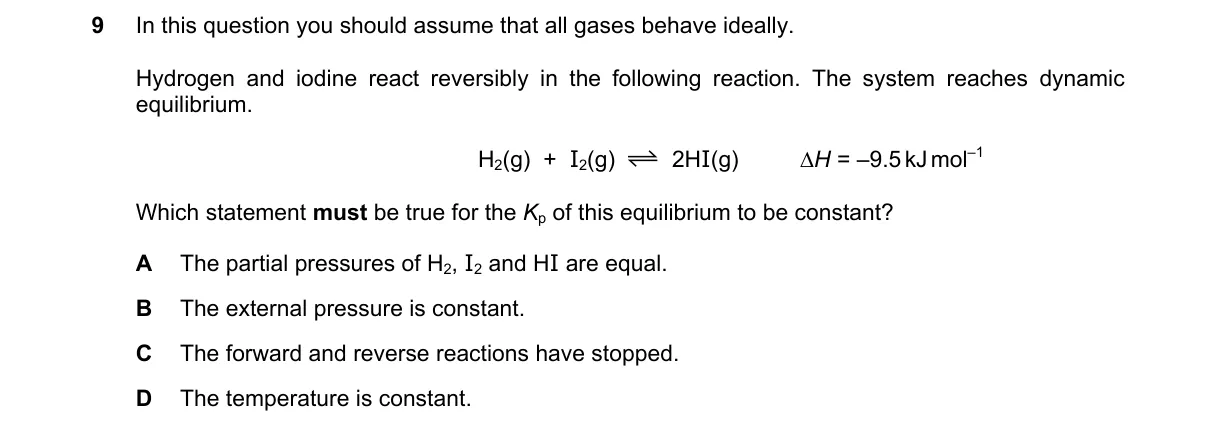 Question 9 from 9701/11/O/N/18