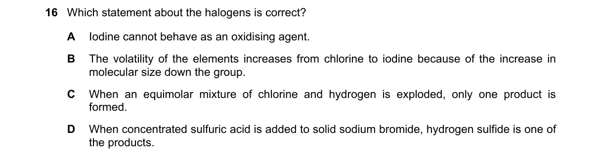 Question 16 from 9701/12/O/N/18