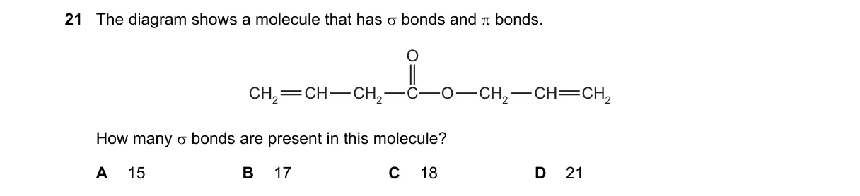 Question 21 from 9701/12/O/N/18