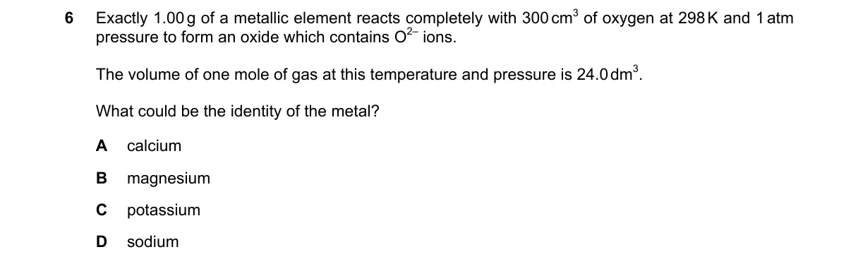 Question 6 from 9701/12/O/N/18