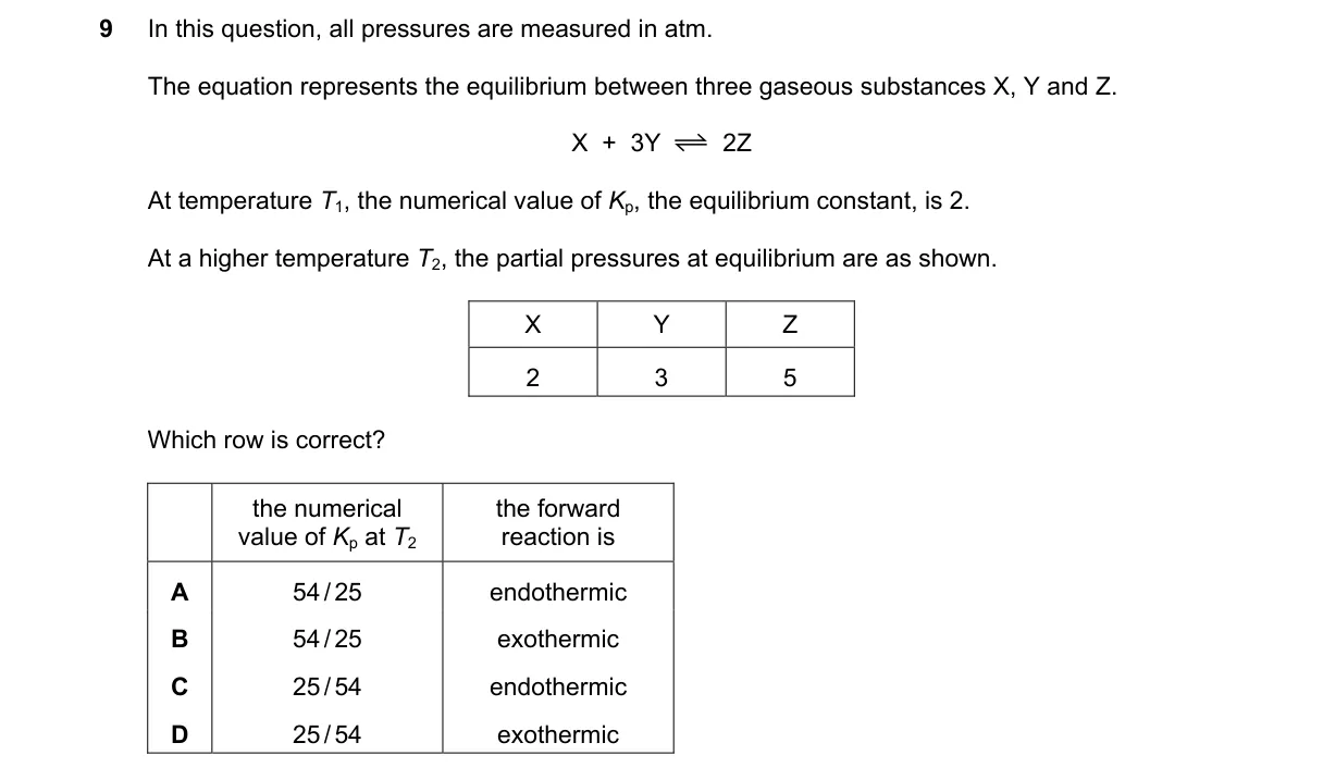 Question 9 from 9701/12/O/N/18