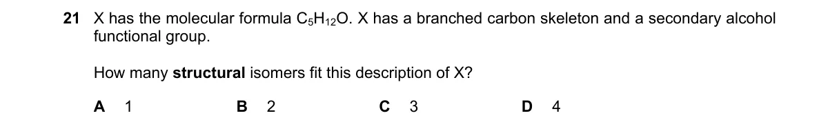 Question 21 from 9701/13/O/N/18