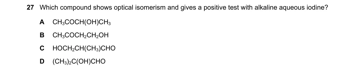 Question 27 from 9701/13/O/N/18