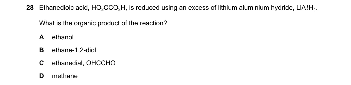 Question 28 from 9701/13/O/N/18