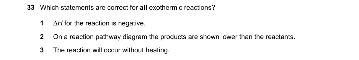 Question 33 from 9701/13/O/N/18