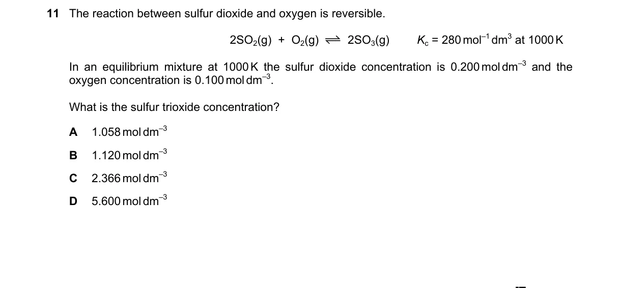 Question 11 from 9701/11/O/N/19