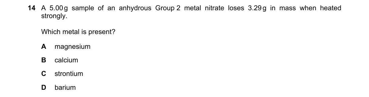 Question 14 from 9701/11/O/N/19