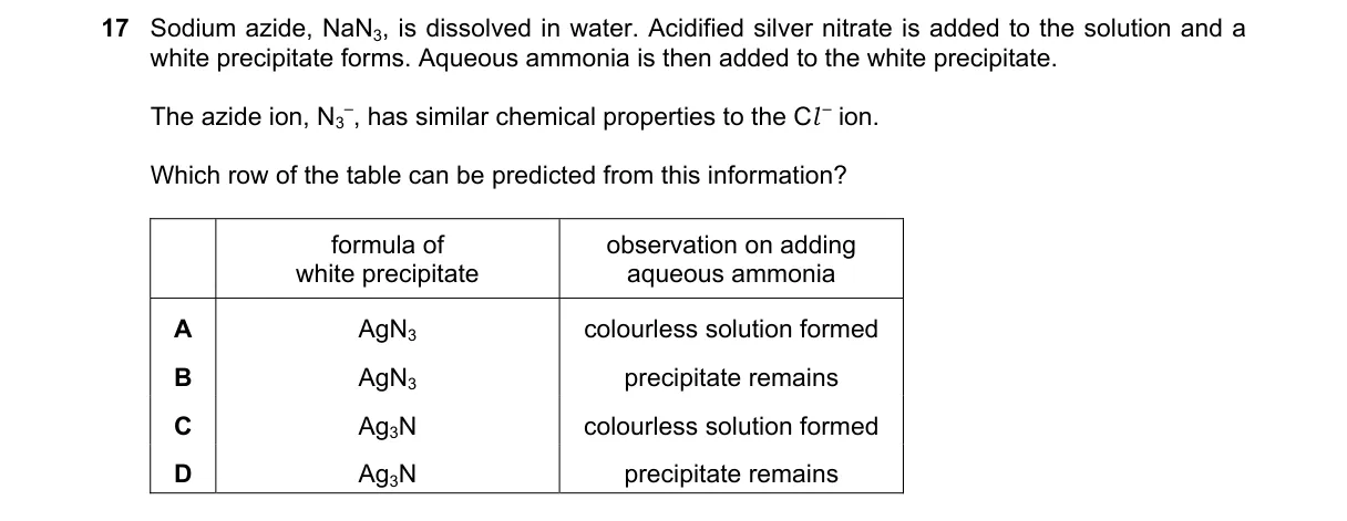 Question 17 from 9701/11/O/N/19