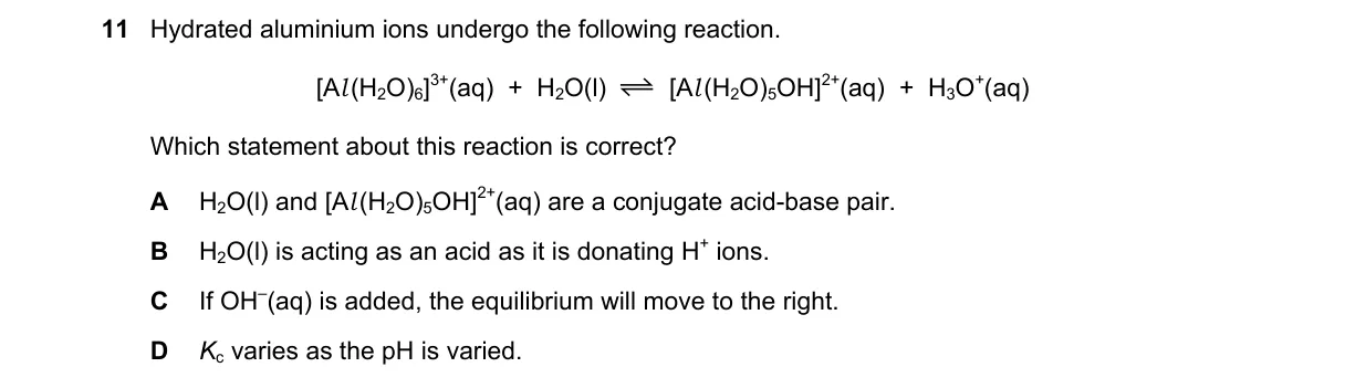 Question 11 from 9701/12/O/N/19