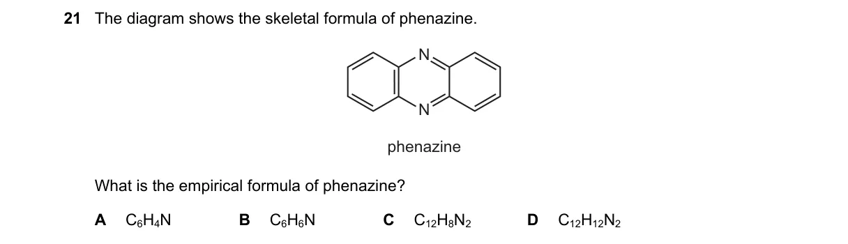 Question 21 from 9701/12/O/N/19