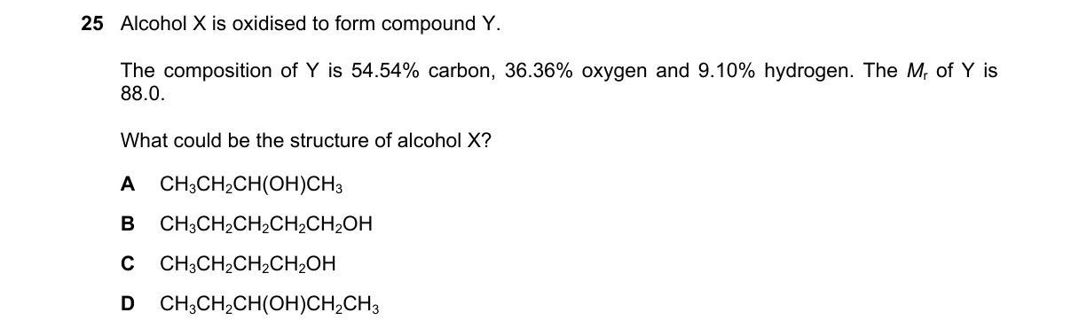 Question 25 from 9701/13/O/N/19
