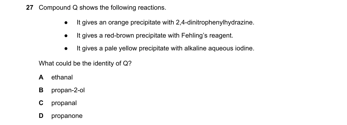 Question 27 from 9701/13/O/N/19