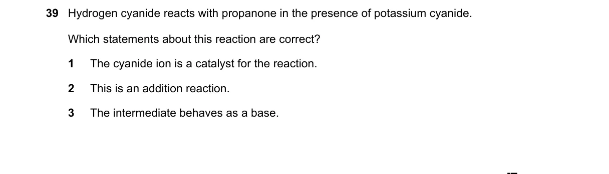 Question 39 from 9701/13/O/N/19