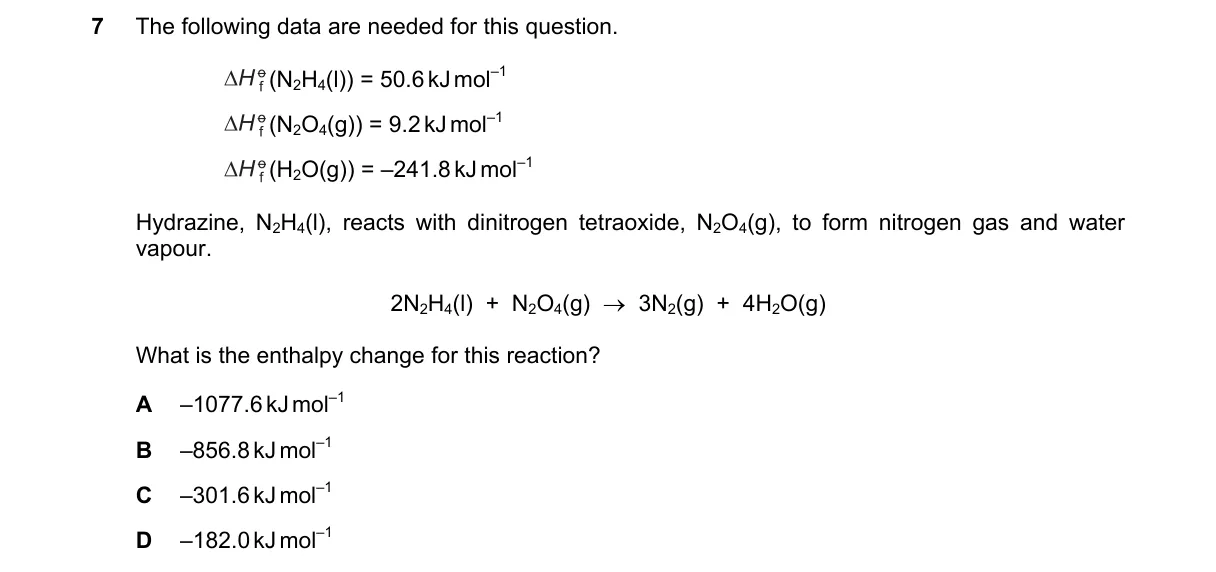 Question 7 from 9701/13/O/N/19