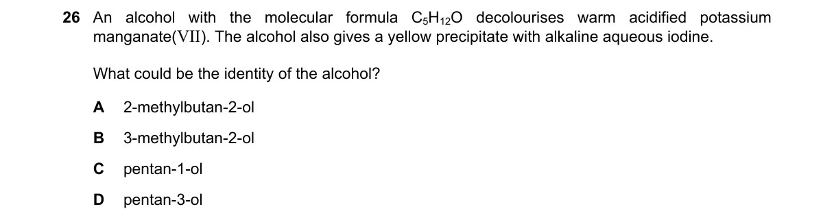 Question 26 from 9701/11/O/N/20