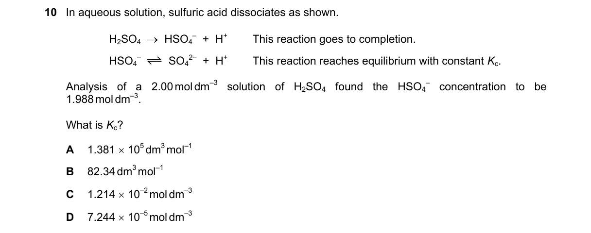 Question 10 from 9701/13/O/N/20